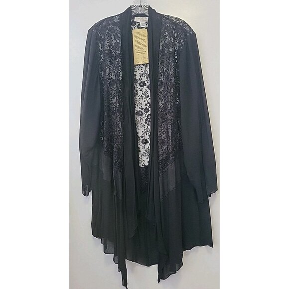 Globetrotter Kimono Type Jacket Lace Detail Vamp Whimsy Goth Black 0X NWT - Picture 1 of 12